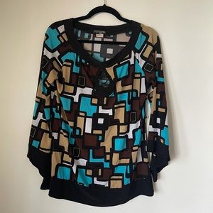 Rectangle Design Dressy Blouse